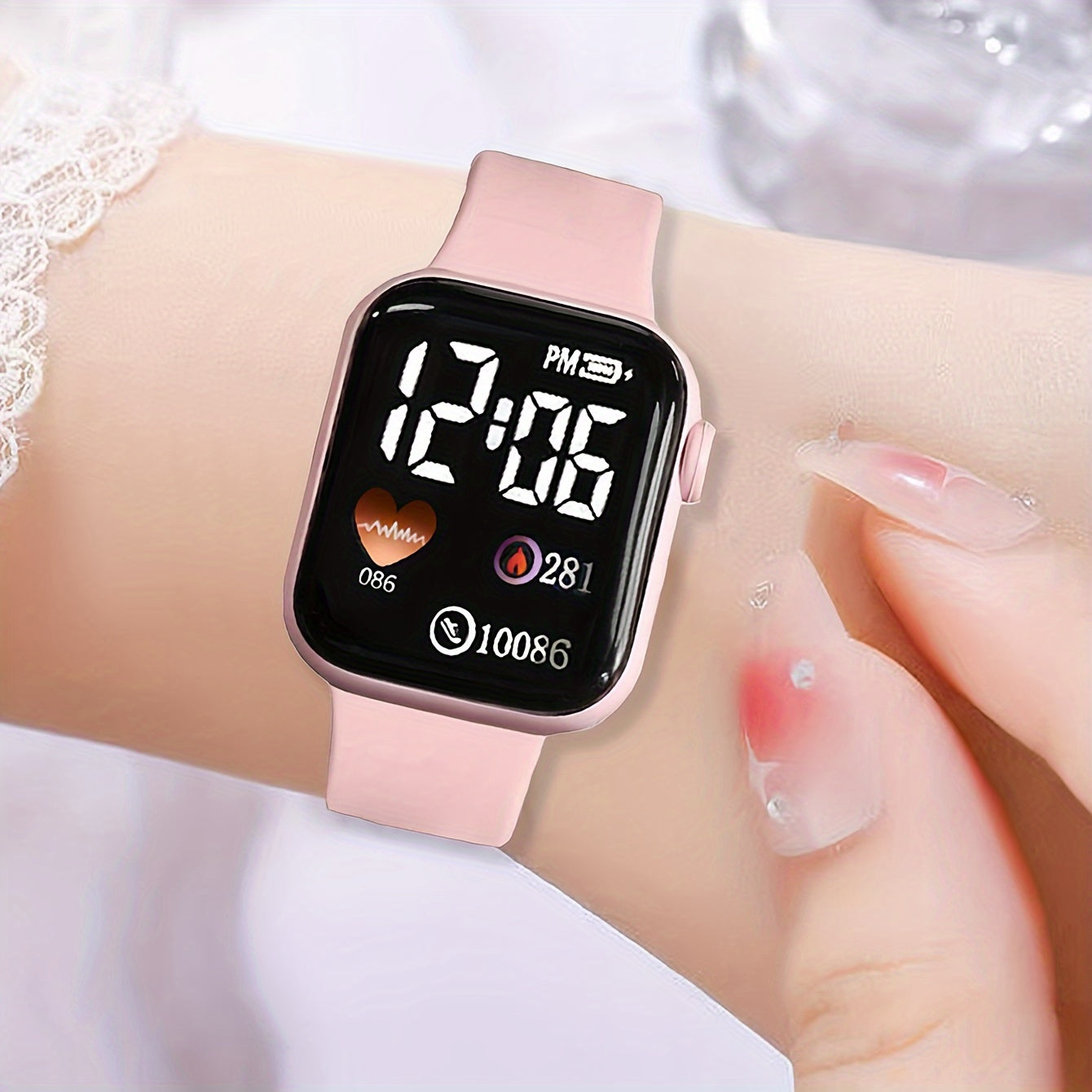 5pcs womens watch sports fashion business casual Electronic watch love shape decor earrings bracelets necklace school supplies halloween decorations halloween christmas decorations